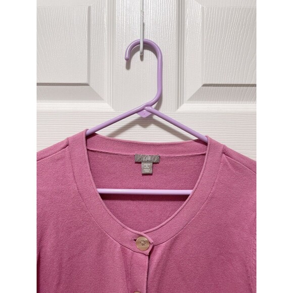 J. Jill Women's Sweater Cardigan Size M Petite Stretch Pink - Picture 2 of 8